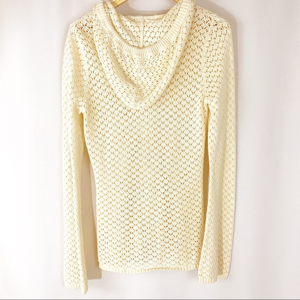 SOLD Athleta Knit Crochet Zipped Hooded Cardigan - Picture 2 of 4